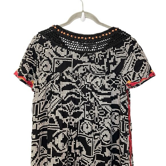 Anthropologie Floreat‎ Abelia Dress S Beaded Crochet Embroidered Fringed Boho - Picture 4 of 8